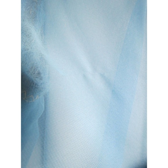 Vintage Powder Blue Size 12 Formal Dress Beaded Sheer Sleeves - Picture 6 of 12